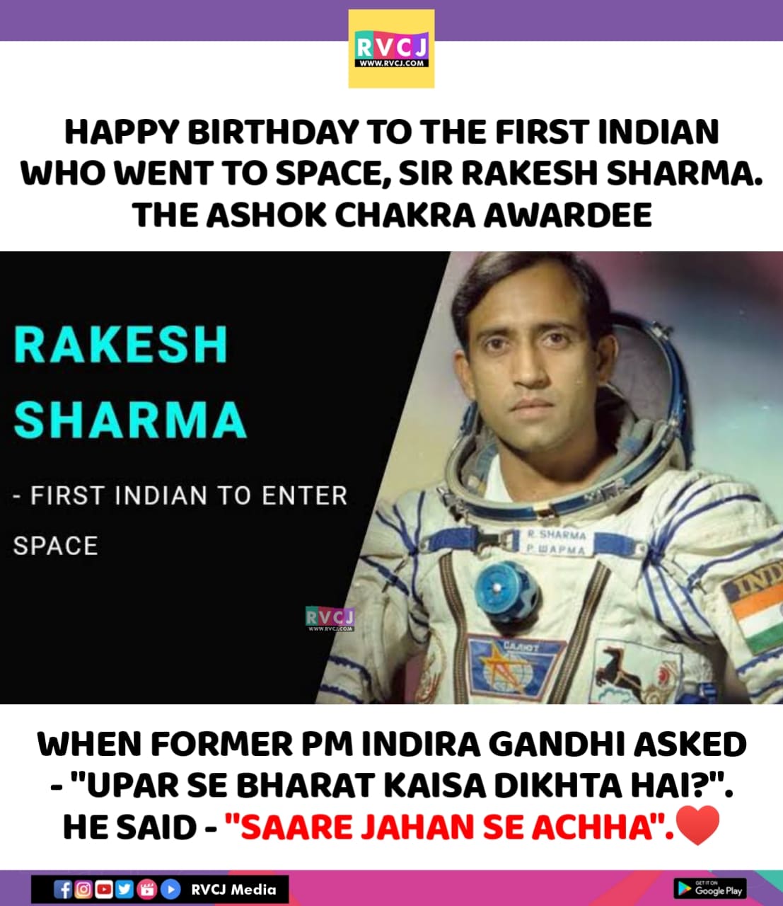 Happy Birthday Rakesh Sharma! 