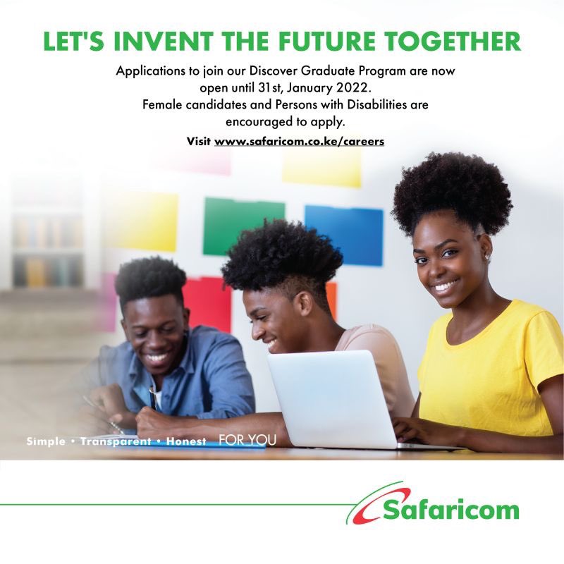 Are you or do you know a recent graduate looking for a career in UI/UX, IOT or machine learning? Safaricom is calling 📞 #Safaricomcareers #WIT #Graduateprogram #Discovergraduateprogram