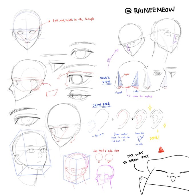 my way to draw FACE ( ˊ̱˂˃ˋ̱ )〜 