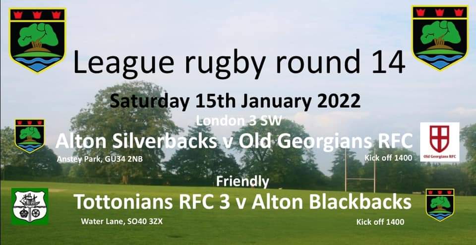 🏉match day squads🏉🔴⚫🦍 @altonrugby Silverbacks V @OGsRugby 📅 15th January 2022 🕝 1400 🏟 Anstey Park, GU34 2NB #SilverBacks #redbellies