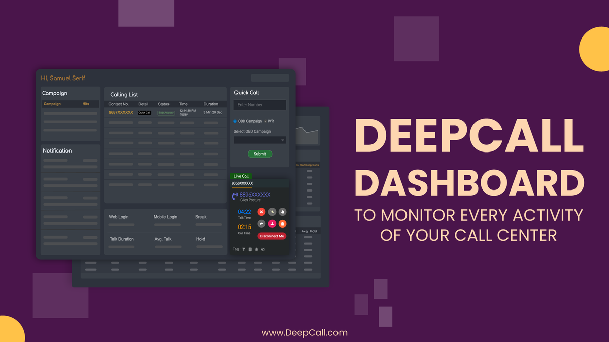 DeepCall_'s tweet photo. Get a taste of what a powerful dashboard is like. Know how to unleash the real potential of your agents and the whole call center.
#DeepCall #powerfuldecision #dashboarddesign #dashboard #easytouse #cloudcallcenter #cloudtelephony https://t.co/ghXcQDOL4V