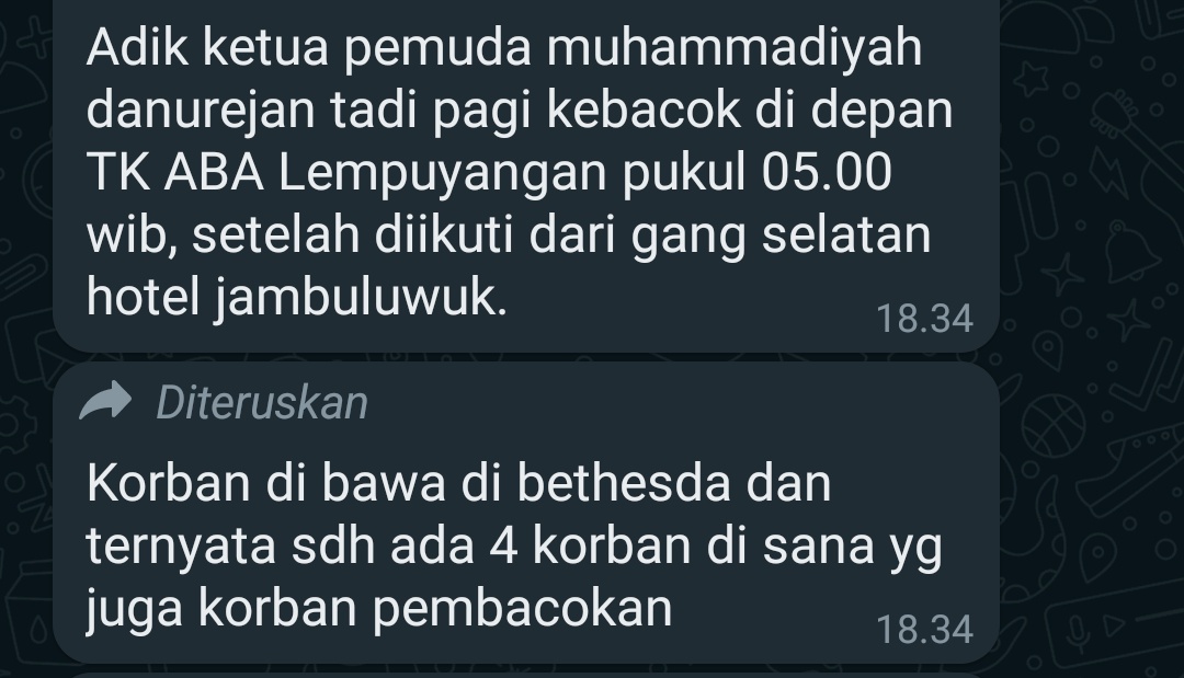 al_arif14's tweet photo. Dapat info dari teman. Kalau rekannya di kampung, pagi tadi menjadi korban klitih. @Upil_Jarann @merapi_uncover https://t.co/JWZxxtMiCB