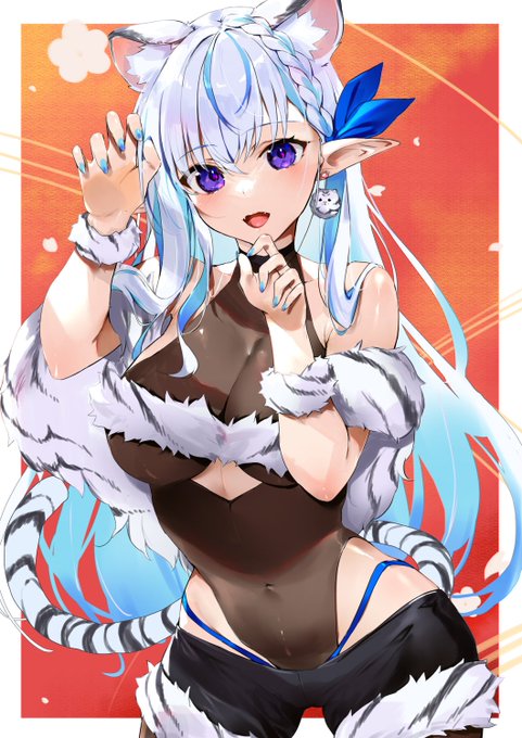 Happy New Year 2022!!!!
謹賀新年!今年もよろしくお願いします🥳
お絵描き配信で描いてた寅に扮したうちの子だよ～
ガオー!! 