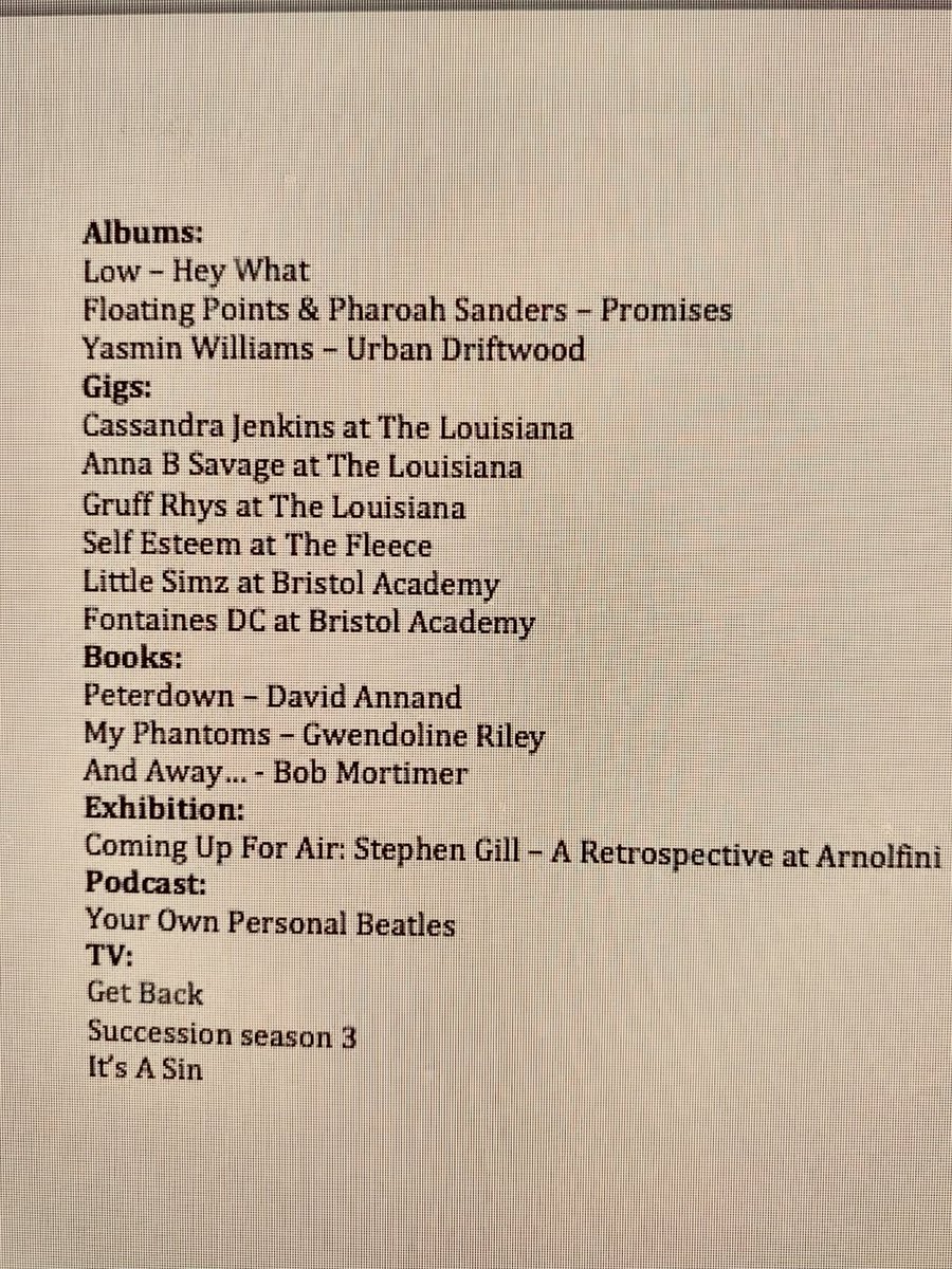 Meant to do this yesterday. Here are some things I loved in 2021, in no particular order.                                         Happy New Year, everyone!