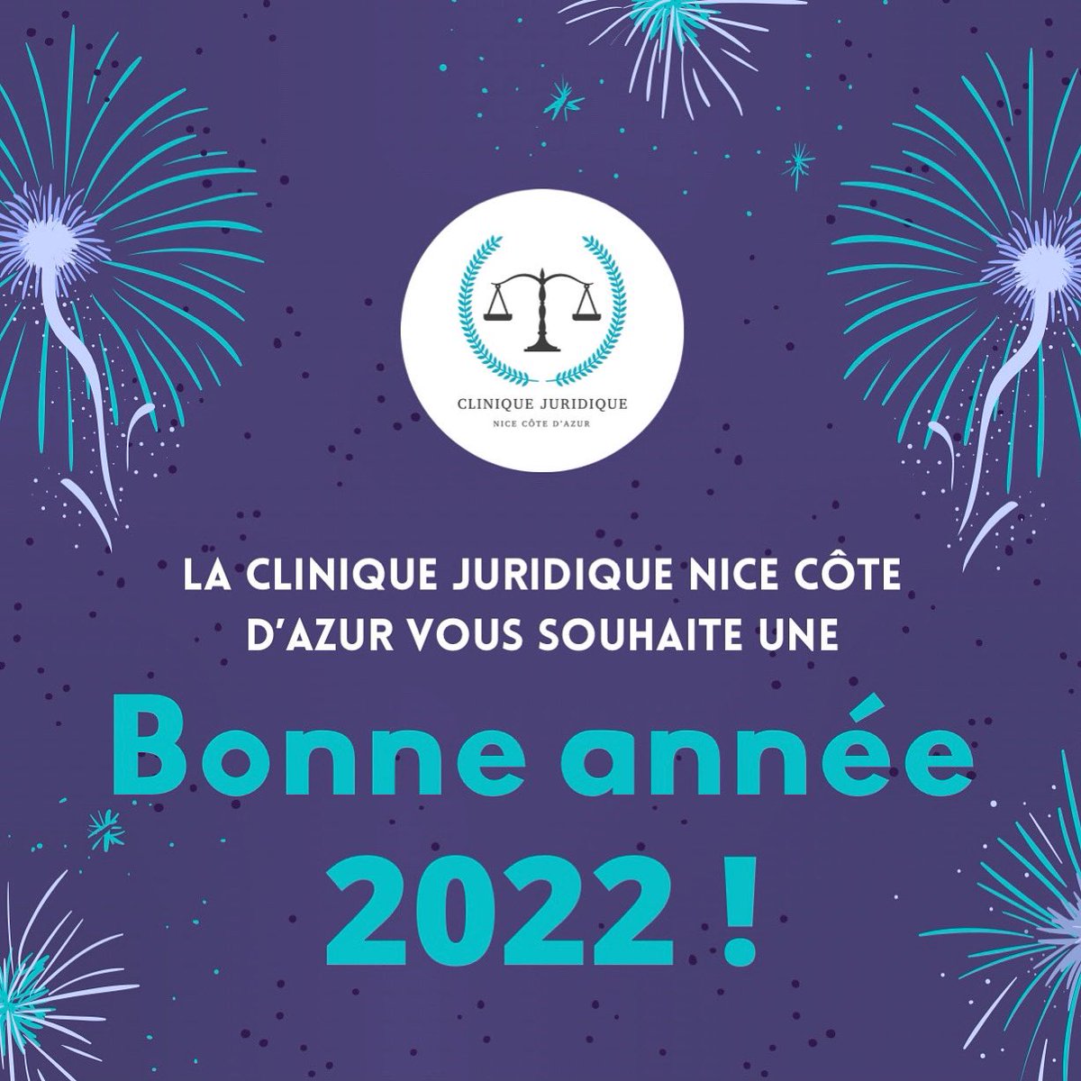 CJuri_Nice's tweet photo. La Clinique Juridique Nice Côte d’Azur vous souhaite une bonne et heureuse année 2022 🥂 https://t.co/qvwpYK2jV8