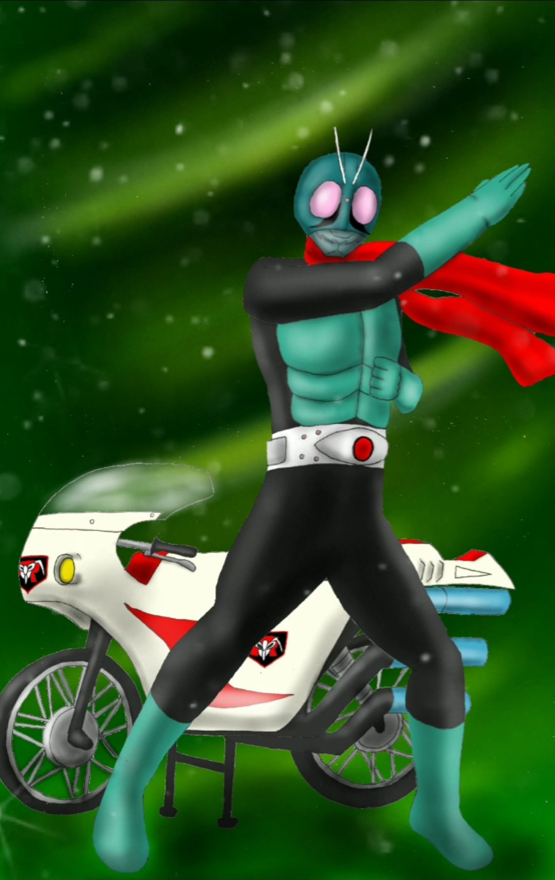 つかぴー 遊馬と葵のスーパーヒーロー 新年一発目で初めてバイクを描いた 仮面ライダー1号 仮面ライダー 仮面ライダー50周年 仮面ライダー１号 サイクロン号 イラスト イラスト好きな人とつながりたい イラスト好きさんと繋がりたい T Co