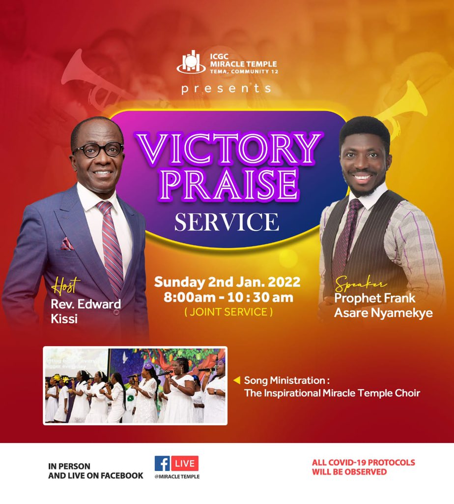 ICGCmiracle's tweet photo. Join us begin the year with our Victory Praise service. #WeAreICGC #WeAreMiracleTemple https://t.co/Sw9WHhVrHr
