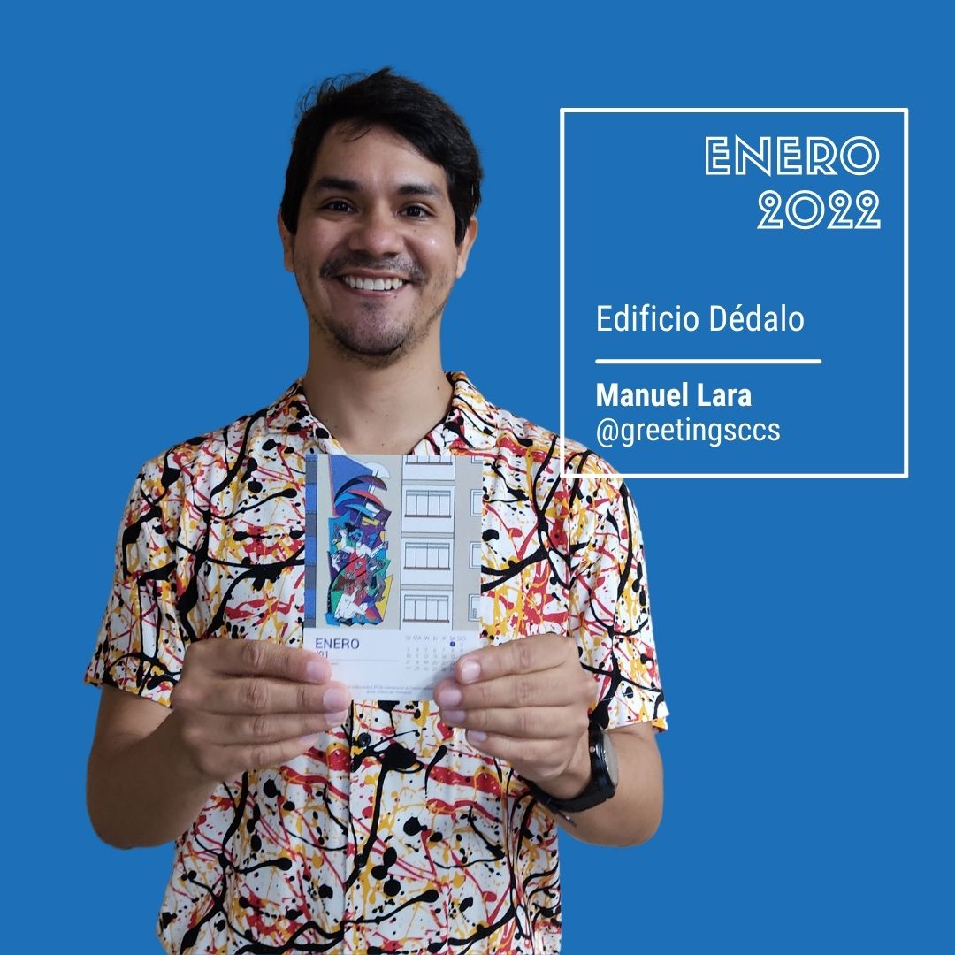 UEenVenezuela's tweet image. Iniciamos 2022 con el calendario ilustrado &quot;Huellas europeas en Caracas&quot;, realzando la ilustración de enero realizada por Manuel Lara @GreetingsCcs, una combinación de arte y arquitectura titulada Edificio Dédalo, que refleja la inmigración italiana con el artista Ennio Tamiazzo.