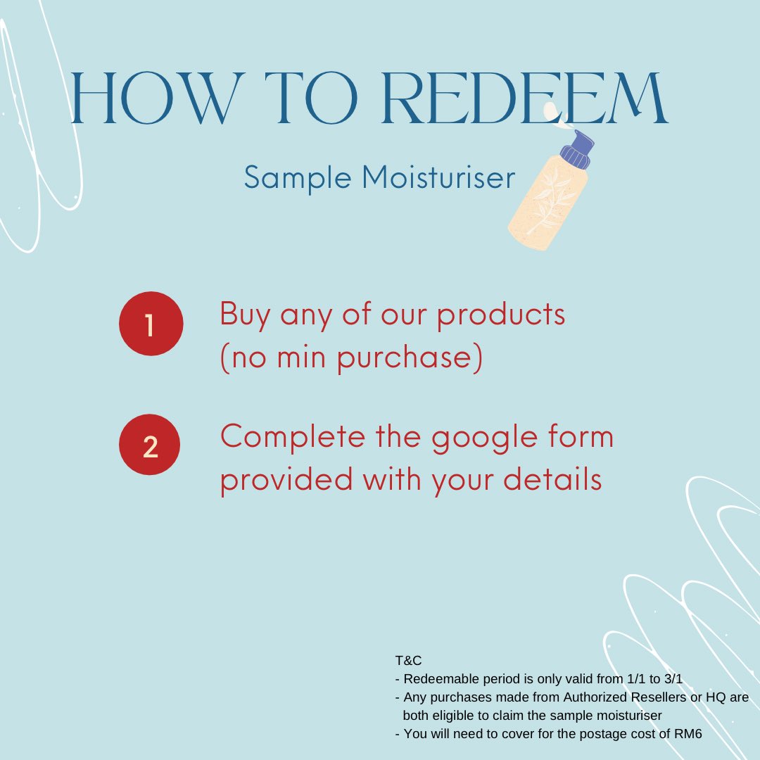 zarzoubeautyHQ's tweet photo. [SPECIAL SURPRISE] Be among the first one to try our upcoming product!

You can redeem our sample product for FREEEE only if you grab any of our sale items starting now 1/1 8pm until 3/1 only ✨ 

*terms and conditions apply*
*limited stocks available*

#zarzoumoist https://t.co/OId1rZAEua