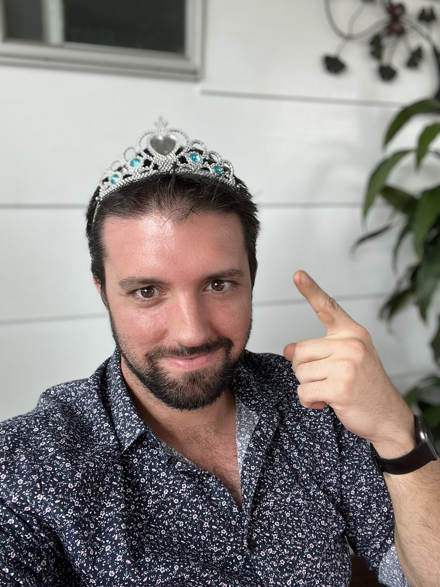 dandaman474's tweet photo. First selfie of 2022. 
As for the Tiara, there are two plausible explanations.
1. My niece wanted me to wear it. 
2. Because of that, I wanted to kick off 2022 feeling all shiny and fabulous as a tribute to the incomparably fabulous Betty White. 

Happy New Year! 🥳 #BettyWhite https://t.co/Lx86l4mfrN