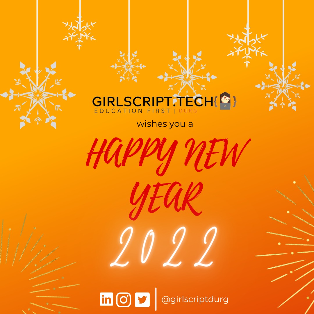 girlscriptdurg's tweet photo. 🎊 Every year brings with it new opportunities to mold yourself into what you want to be... 🎊

Time to start a new chapter of life with new adventures &amp; learnings!🎓🥳

Wishing you and your family a healthy &amp; prosperous new year!
Cheers to 🥂 2022✨

Regards,
Girlscript Durg https://t.co/ZS65siVfYs
