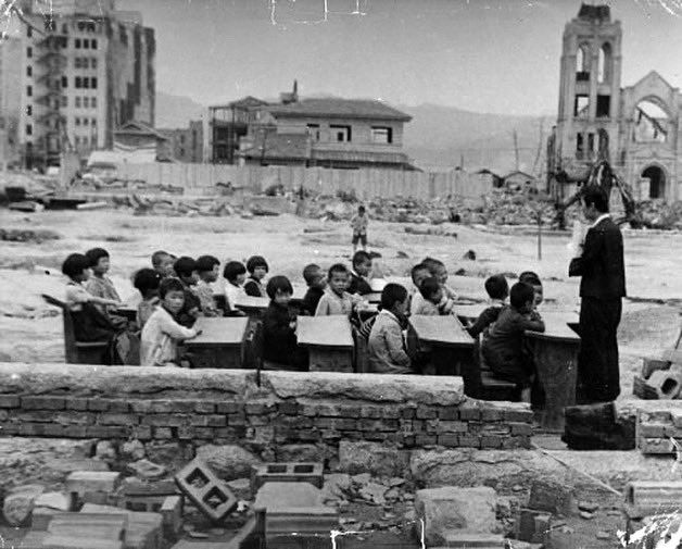 imvishnukarthik's tweet photo. Within a few days of nuclear holocaust in #hiroshima, schools were up  running. True of Jewish schools too in ghettos in Nazi Germany. And we know are not surprised how these nations turned around. I wish in this new year, India has the same sense of urgency in reopening schools. https://t.co/qmfMhvQqx3