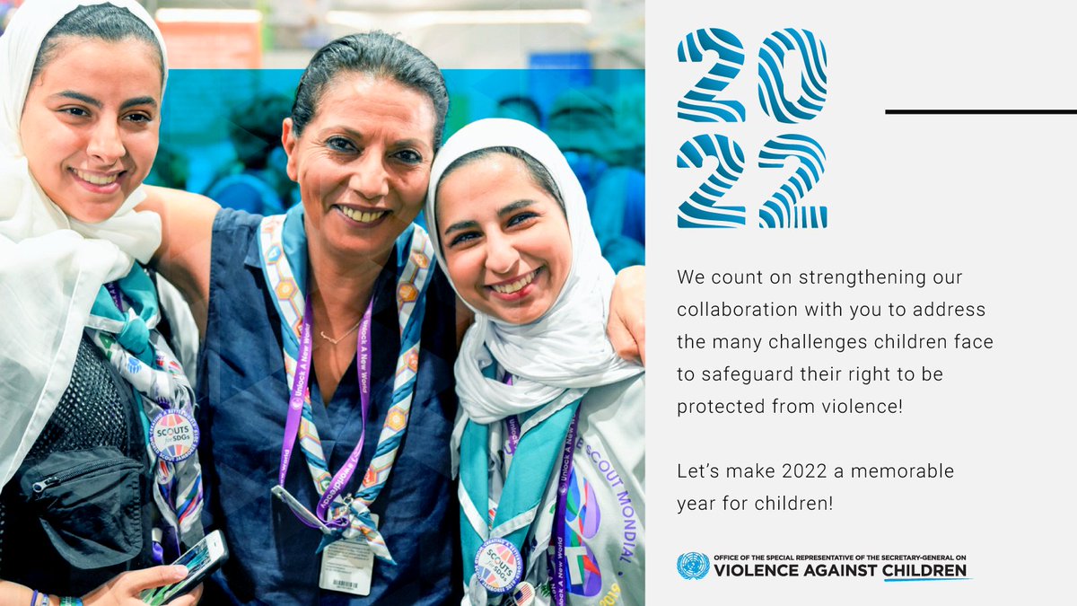 UN_EndViolence's tweet photo. The🌍's children and young people are its tremendous source of hope. Together, let's make 2022 a memorable year for children and build a better world where no one is left behind.

@UN_EndViolence wishes everyone a happy and healthy #NewYear🎆

#ENDViolence #ActNow https://t.co/kGOcTZlJzz