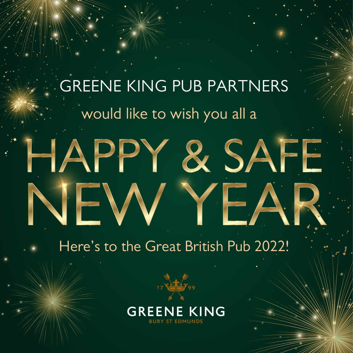 Happy New Year from Greene King Pub Partners! This year we will continue to offer some of the most exciting pub opportunities around including our new Hive franchise pubs. Contact us for more information. bit.ly/3J5RudK #2022 #newyear #greenekingpubs #pubpartners