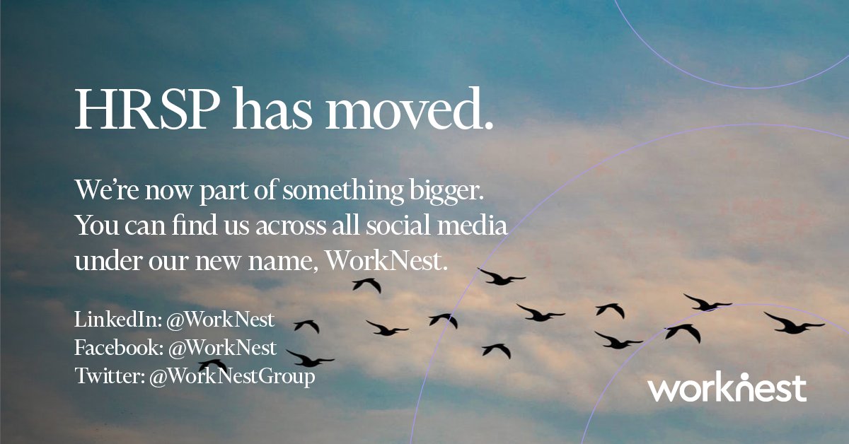 After three months under our new WorkNest identity, it’s finally time to say goodbye to the HRSP social media accounts.  

This page will now become dormant. Make sure to follow <a href="/WorkNestGroup/">WorkNest</a> for more HR, Employment Law and Health &amp; Safety updates. 

See you on the other side 👋