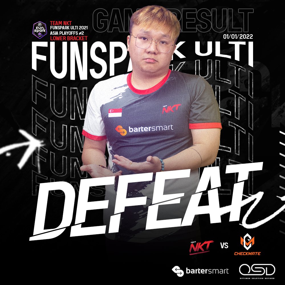NKT_Esports's tweet photo. 0-2 against Checkmate 😨 that's the end for us, we'll see you next.

Funspark ULTI 2021: Asia Playoffs #2
#Bartersmart #OSD #osdcompany
#TeamNKT #CSGO #FUNSPARK https://t.co/YdPA69buCY