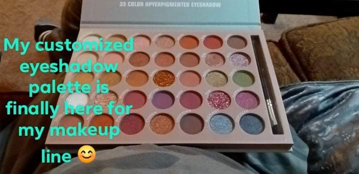 My customized eyeshadow palette is finally here for my makeup line 😊