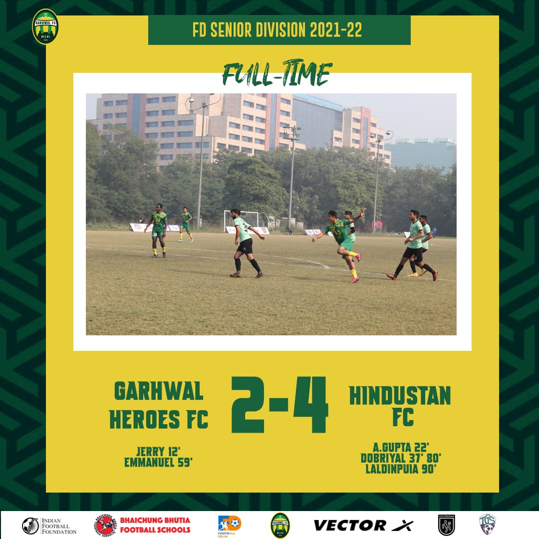 GarhwalFC's tweet photo. Not the start we wanted to a new year! A 2-4 defeat at the hands of Hindustan FC. 

#FDSeniorDivision #Indianfootball https://t.co/5GI2UqJ1xm