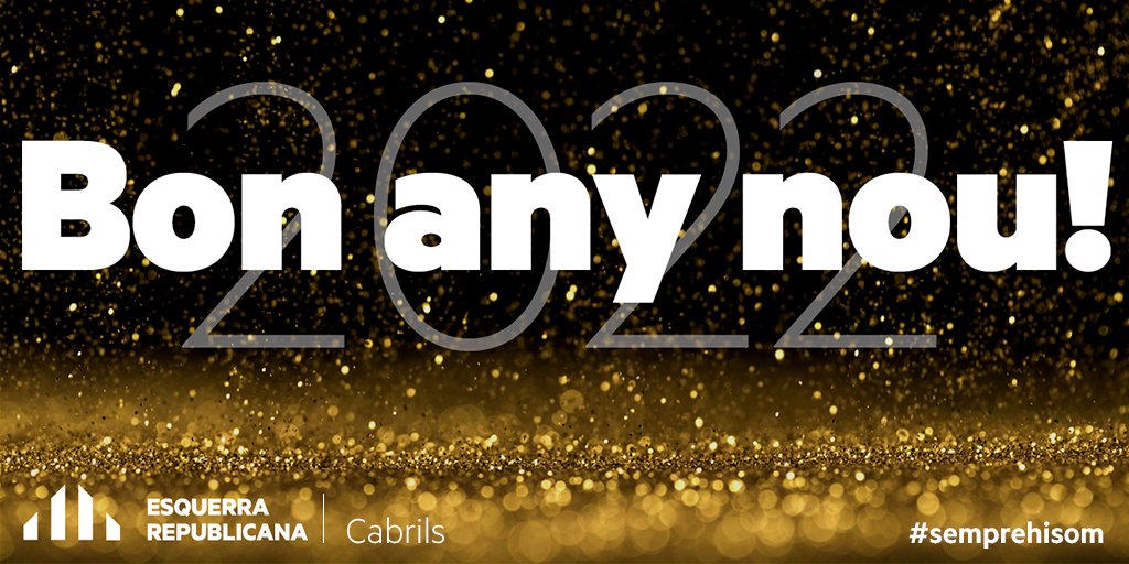 ERCCabrils's tweet photo. Iniciem un 2022 amb molts reptes i amb molta il·lusió per aconseguir-los. 

Treballarem plegats perquè els desitjos d'aquest nou any es compleixin. Que tingueu un molt bon any 2022! 

#Cabrils 
#semprehisom https://t.co/Yjc7jeadmg