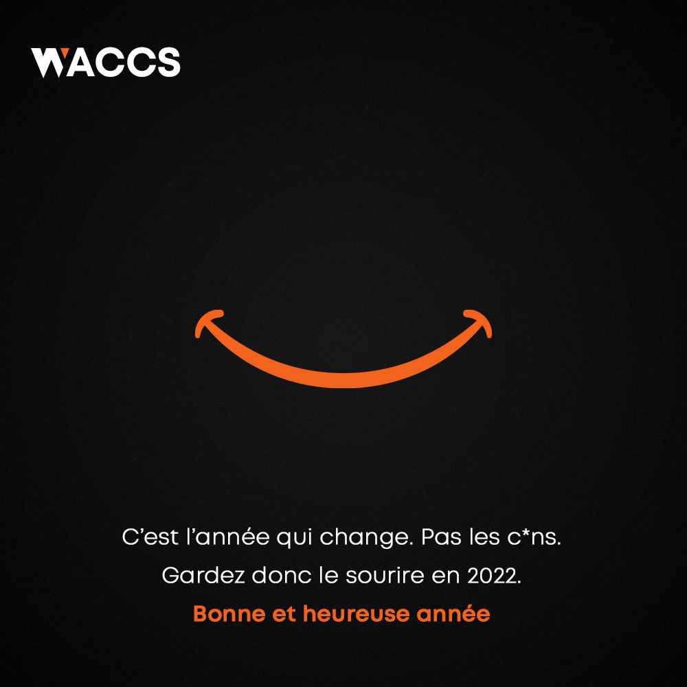 WaccsBPS's tweet photo. On commence 2022 comme on a terminé 2021: avec le sourire.🥳

Heureuse année à toutes et à tous !
#WACCS #NouvelAn #MeilleursVoeux #Com https://t.co/f0BF5696bq