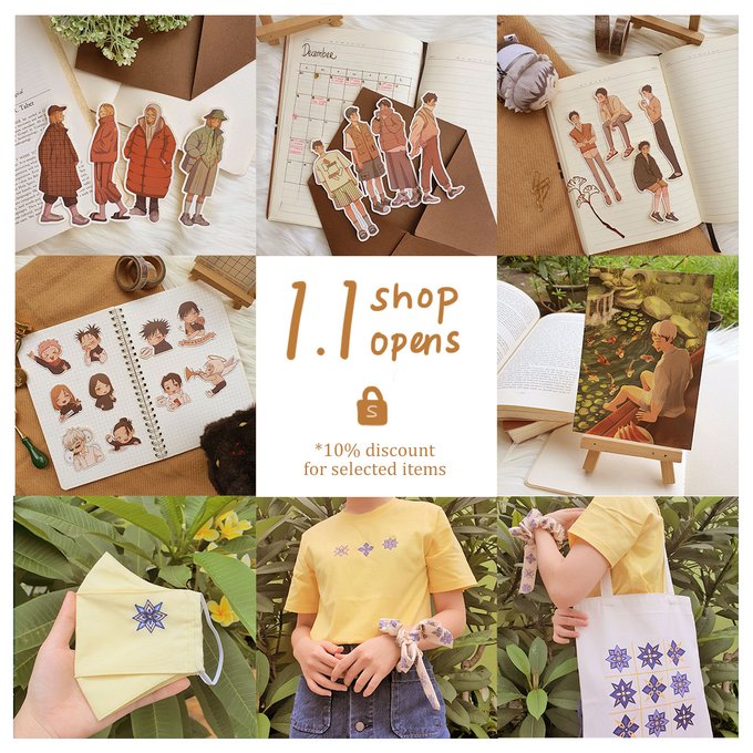 [1.1 shop opens!] 🍊
Enjoy free shipping and 10% discount for stickers 💛 