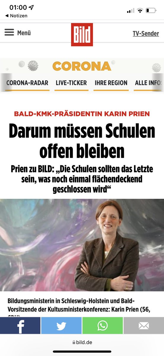 Frau <a href="/PrienKarin/">Karin Prien</a> , angesichts Ihrer Forderung, die Schulen „offen“ zu lassen, fordere ich Sie &amp; Ihre Kolleg:innen von der KMK auf, das Treffen am 5.1. unter jenen Bedingungen abzuhalten, die Sie auch den SuS zumuten wollen. 🔹 Sie alle reisen im überfüllten ÖPNV an - neben (1/x)