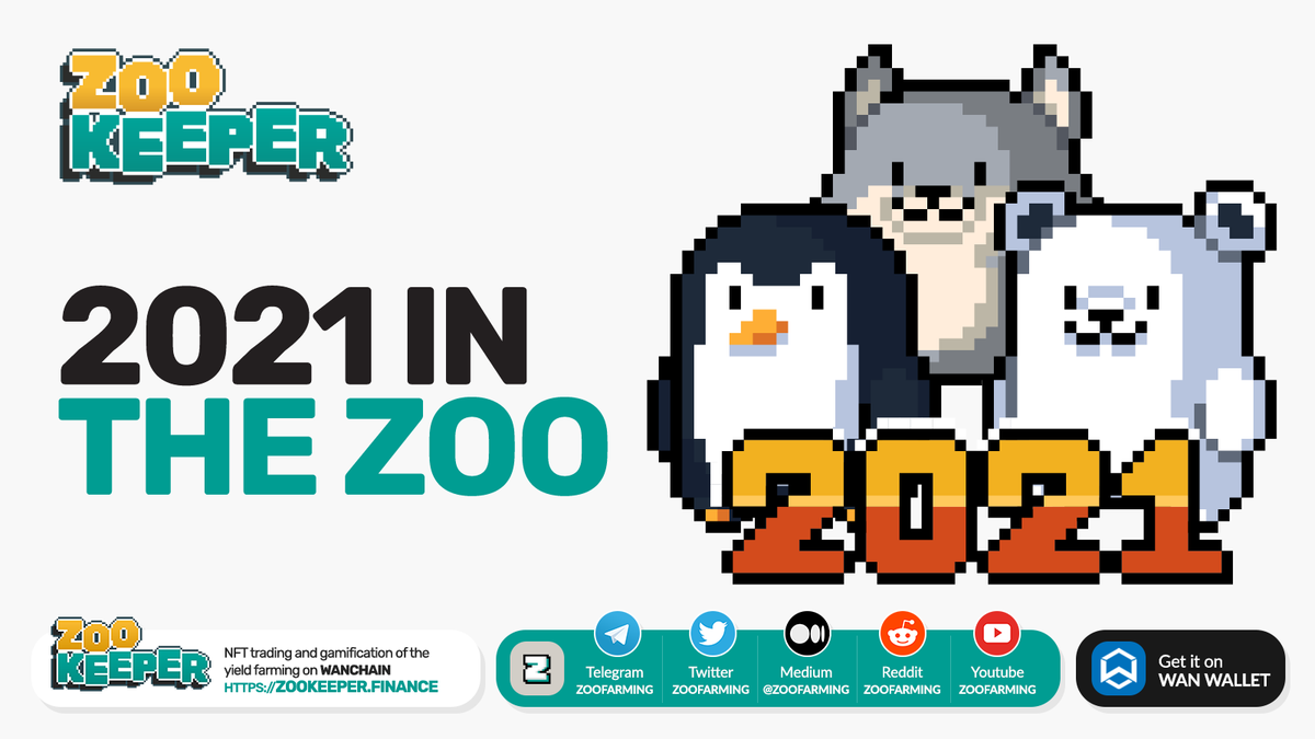 2021 $ZOO <a href="/ZooFarming/">ZooKeeper - Old Account</a> highlights:

#Zoo ✅
#Expedition ✅
#Safari ✅
#ZooRena ✅
#Marketplace ✅
#Crafting ✅
#YGGDRAZIL ✅
#ZooGenes ✅

2022:
#OpenZoo ⏳
#MultiChain ⏳
#ZooRacers ⏳
and...

What. A. Journey. 🚀
What. A. Community. 🙏