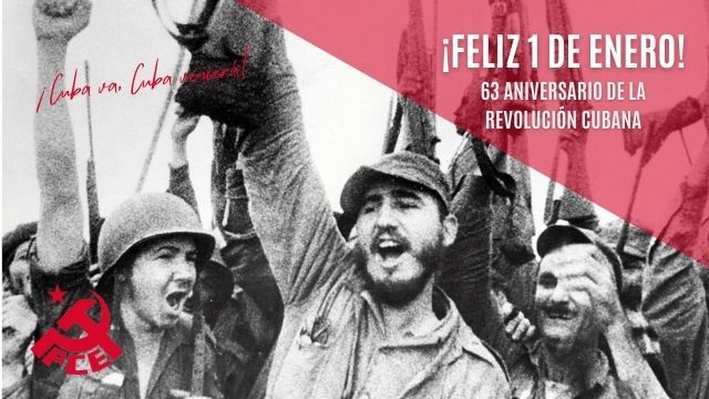 elpce's tweet photo. Se cumplen 63 años del triunfo de la Revolución Cubana. Su lucha por la soberanía y el socialismo continúan inspirándonos. ¡Viva Cuba Socialista!

✊🏽¡Hasta la victoria siempre! #RevolucionCubana #1deEnero https://t.co/Js6l03JAWD