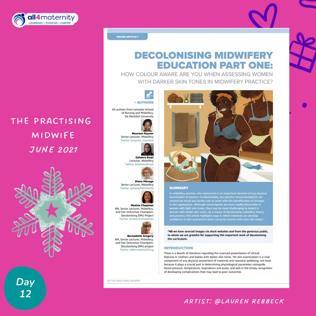 We're starting 2022 by ending our 12 Days series - and what a topic to finish on! 'Decolonising Midwifery Education' is a must-read, must-share resource! The 2 open-access articles are written by lecturers at <a href="/dmuleicester/">dmuleicester</a>👏

👉 ed.gr/dtbpd

👉 ed.gr/dtbpe