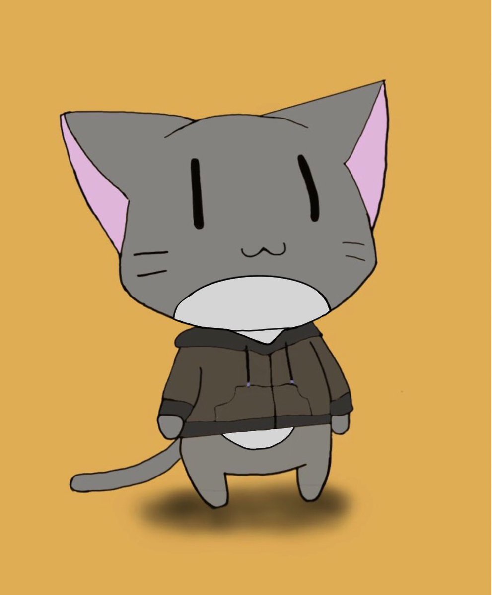 My first painting is about a homeless kitten who was taken home by my friend. Bro, you did the cool thing.