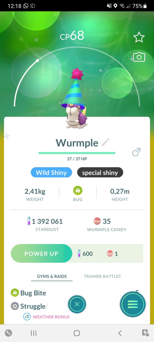 Is this little guy rare? <a href="/PokemonGoApp/">Pokémon GO</a> @cremita1711 @Afuckingbitch25 @ambergifford83 @ChristieBlink #ShinyCheck #ShinyPokemon #PokemonGO #shinywurmple