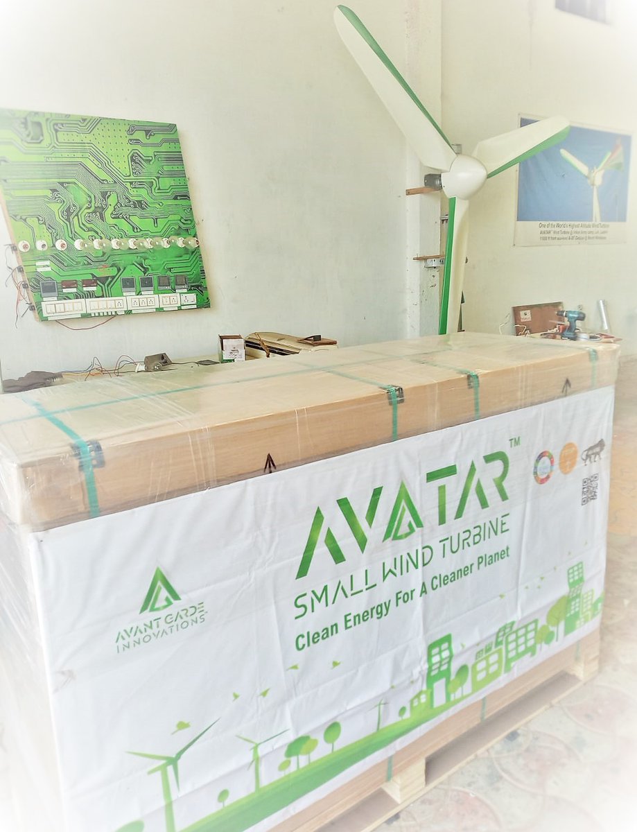 AvantGardeTeam's tweet photo. What better way to start #NewYear2022 with a #ClimateAction than sending our #WindTurbine for a doctor in #Andhra?
Dr.Sandeep is taking the climate lead with windturbines to power his brand #NewHome with #GreenEnergy!
Congrats Dr for the green 'medicine'💚our planet🌏badly needs! https://t.co/aHeT1e0bDO