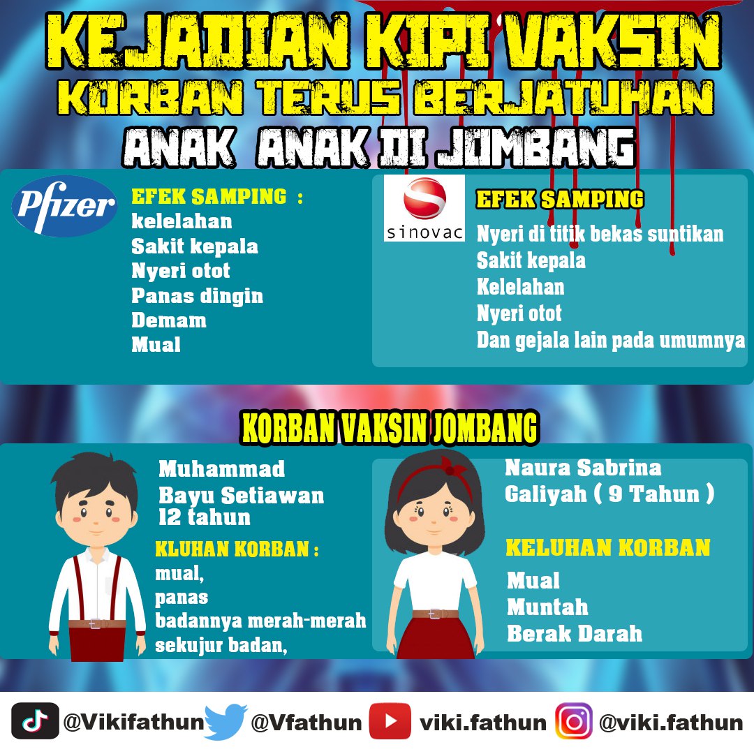 opinipublix's tweet photo. Korban Vaksin Anak bertambah, di JOMBANG Sudah 2 orang.

#STOPVAKSINANAK https://t.co/mS9IPa4cRD
