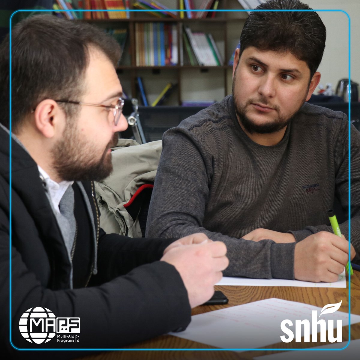 maps_ngo's tweet photo. The Higher Education Platform at MAPs held a workshop with a group of SNHU scholarship students to assess and evaluate the platform's performance within the GEM project over the year 2021, and to discuss updating work plans and mechanisms for the new year. https://t.co/GaimPJHYnq