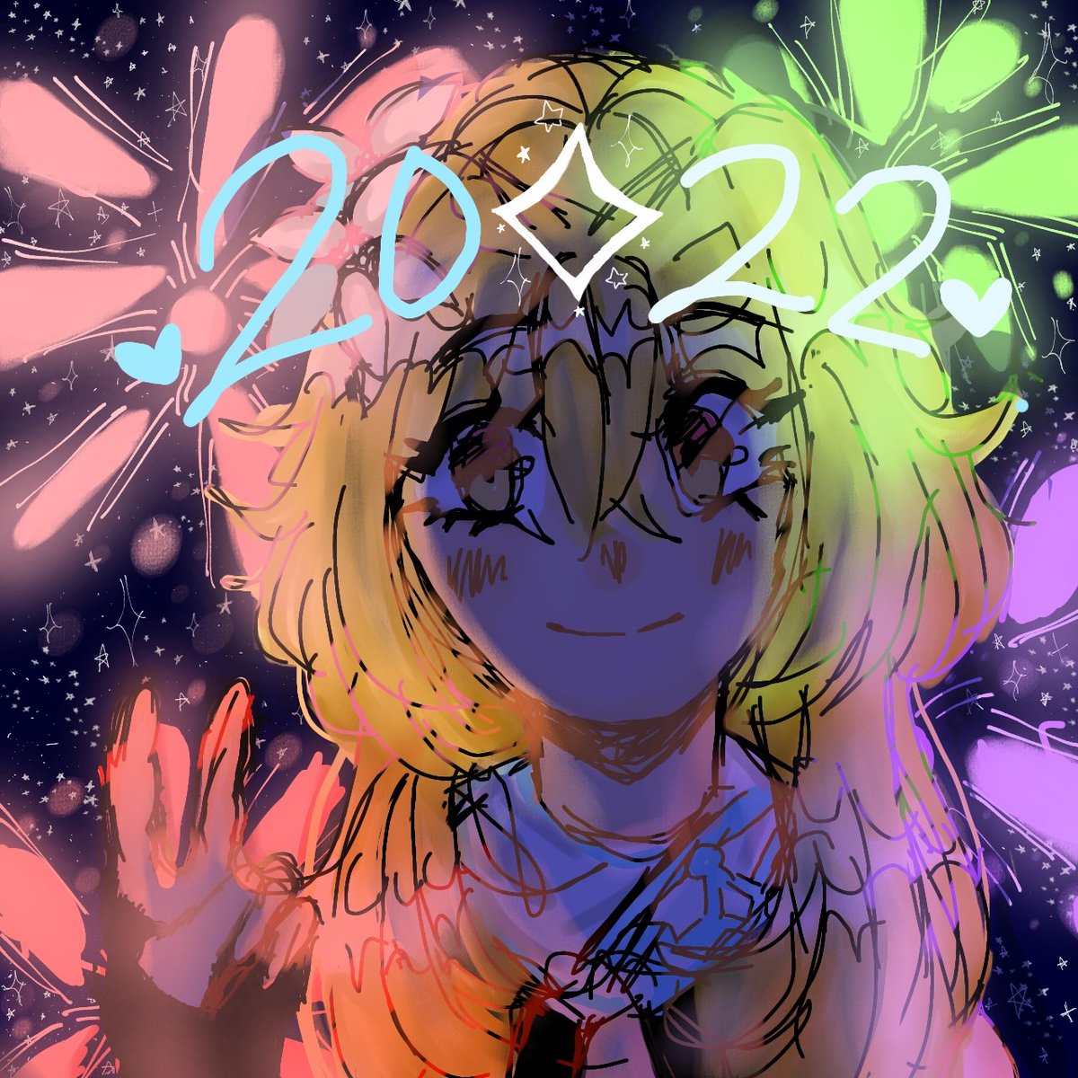 PastelPilot's tweet photo. HAPPY NEW YEARS!!! ✨🎊🎉 I drew this on my phone as fast as I could so sorry it's kinda crappy 😅😅 Hope everyone has an amazing year!! #GenshinImpact #Traveler #Lumine #NewYear2022 #sketch https://t.co/oqgeusyo3h