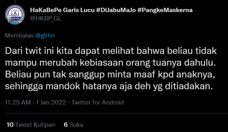 Pasmikir's tweet photo. @thisjzi @akunwolesinaja @glrhn "jgn cuma anak² yg dipaksa mengakui kesalahan tapi orang dewasa juga"
brarti dianggap biasanya anak² "dipaksa" mengakui kesalahan dan org tua tdk mengakui kesalahan. (mnrt TS) dan ini yg di bls (SS). (trus yg menganggap utk ngilangan tradisi sp?) dibahas apa dibalas apa🙃 https://t.co/ByUluQ7A32