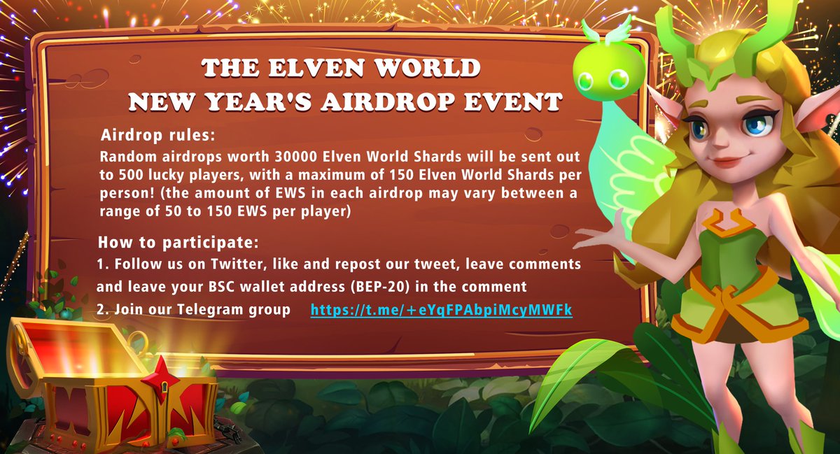 The Elven World's Airdrop event has begun! 🔥The high-quality GameFi that has the potential to break all the limits.🔥Come and Join us!🔥
How to participate:sweepwidget.com/view/46217-a4q…
Airdrop rules
#DeFi #Airdrop #HappyNewYear