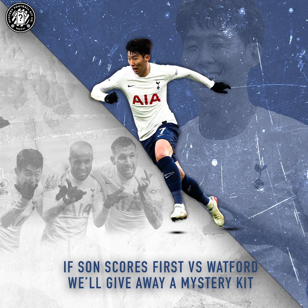 MysteryFootyco's tweet photo. 🚨 GIVEAWAY 🚨 

If Heung-Min Son scores first can Watford we’ll give away a mystery football kit box 📦🔥

To enter-

1️⃣ Follow @MysteryFootyco 

2️⃣ Retweet this tweet

Good Luck 🤞 

Winner announced tomorrow ⏰ https://t.co/900YW1Zxg1