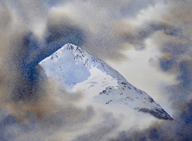 Belated #HappyNewYear greetings, the last few days have been difficult. Here's a #watercolour #painting #Scotland from happier times. I'm rather fond of this one (currently <a href="/CromfordGallery/">Cromford Gallery</a>) This view was part of the long drive home from shopping in Inverness when I lived on Skye