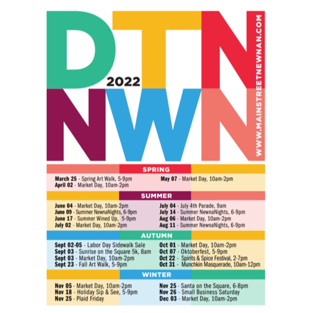 mainstreetga's tweet photo. H A P P Y N E W Y E A R!!! With a new year comes a new event schedule. We look forward to seeing you all throughout 2022! #mainstreetnewnan #ilovelocal #downtownnewnan #newnanga #cityofnewnanga #gamainst #natlmainst #gadowntowns https://t.co/PKCizHHxI0