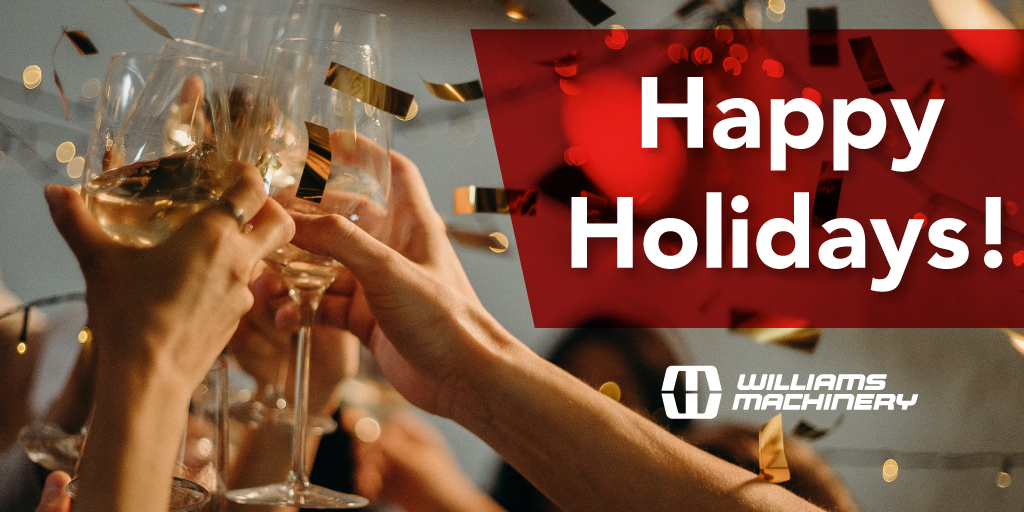 Williams_Mach's tweet photo. Happy New Year! Our #WilliamsMachinery team can't wait to see you again at our dealerships. We'll be back with regular hours starting Tuesday, Jan 4th. https://t.co/1urMc7gtb4