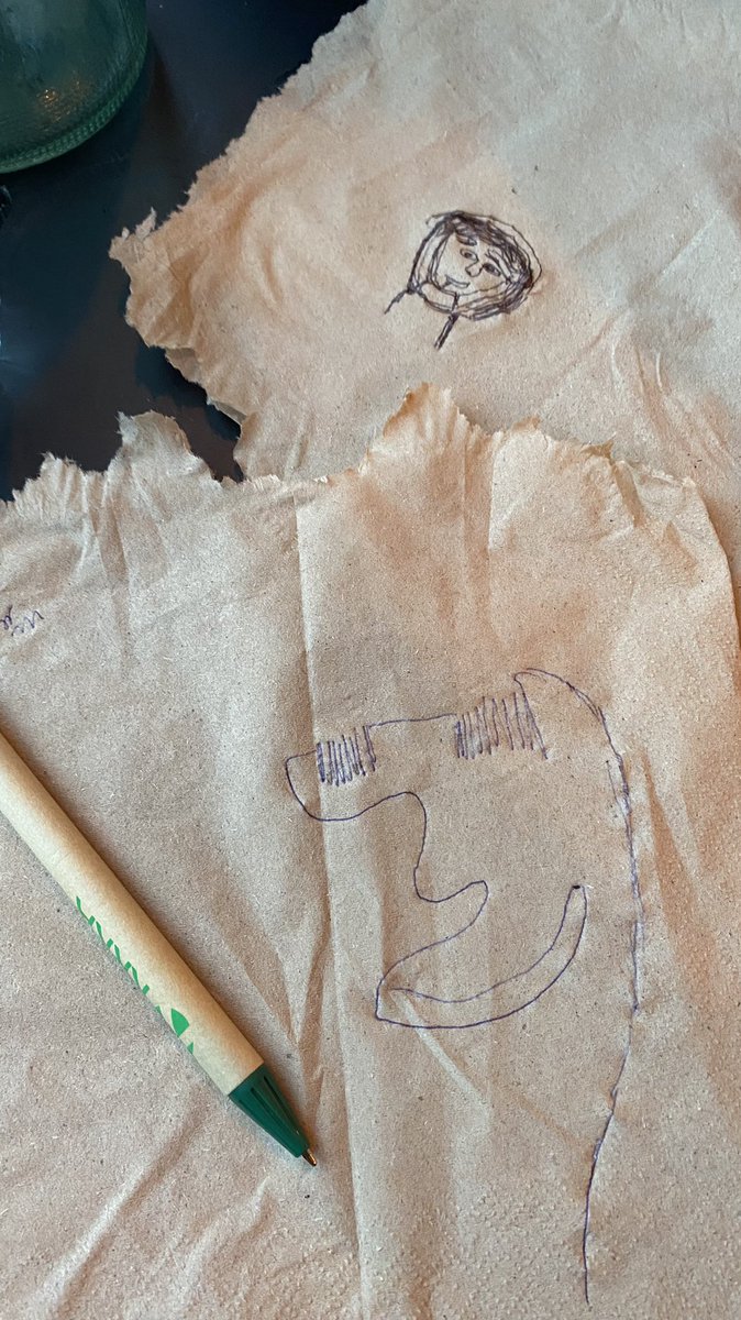 NickCorston's tweet photo. #NewYearResolution

To do #TheJanuaryChallenge with @64M_Artists 

DAY 1: a one line self portrait (all eye brows) on a napkin with son after #NewYears2022 brunch

Let’s #Ignite22 with our creativity https://t.co/S8ZV5WcEzF