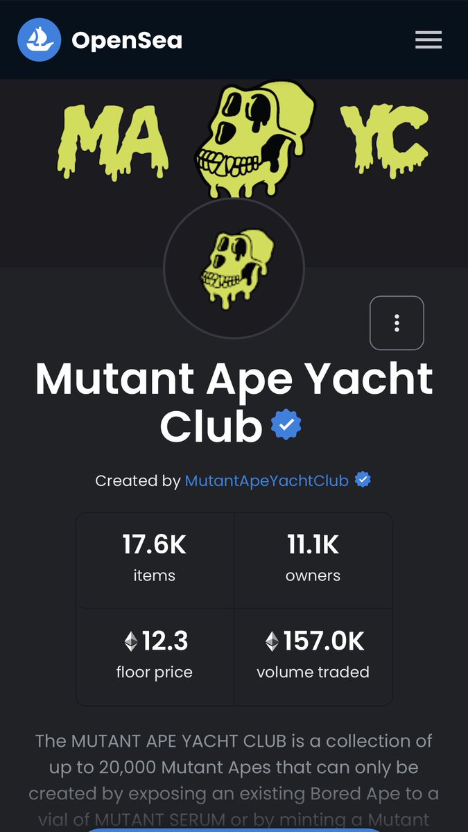 jroyalty7's tweet photo. Itβs obvious the steady stream of big names jumping into @BoredApeYC has created a long over do FOMO in #MAYC. Mutants are still undervalued considering they offer almost equal membership as their #BAYC bredren at 1/5 the cost (for now). 2022 the #mutany begins π #NFTs #nft https://t.co/1yntAh7sRh