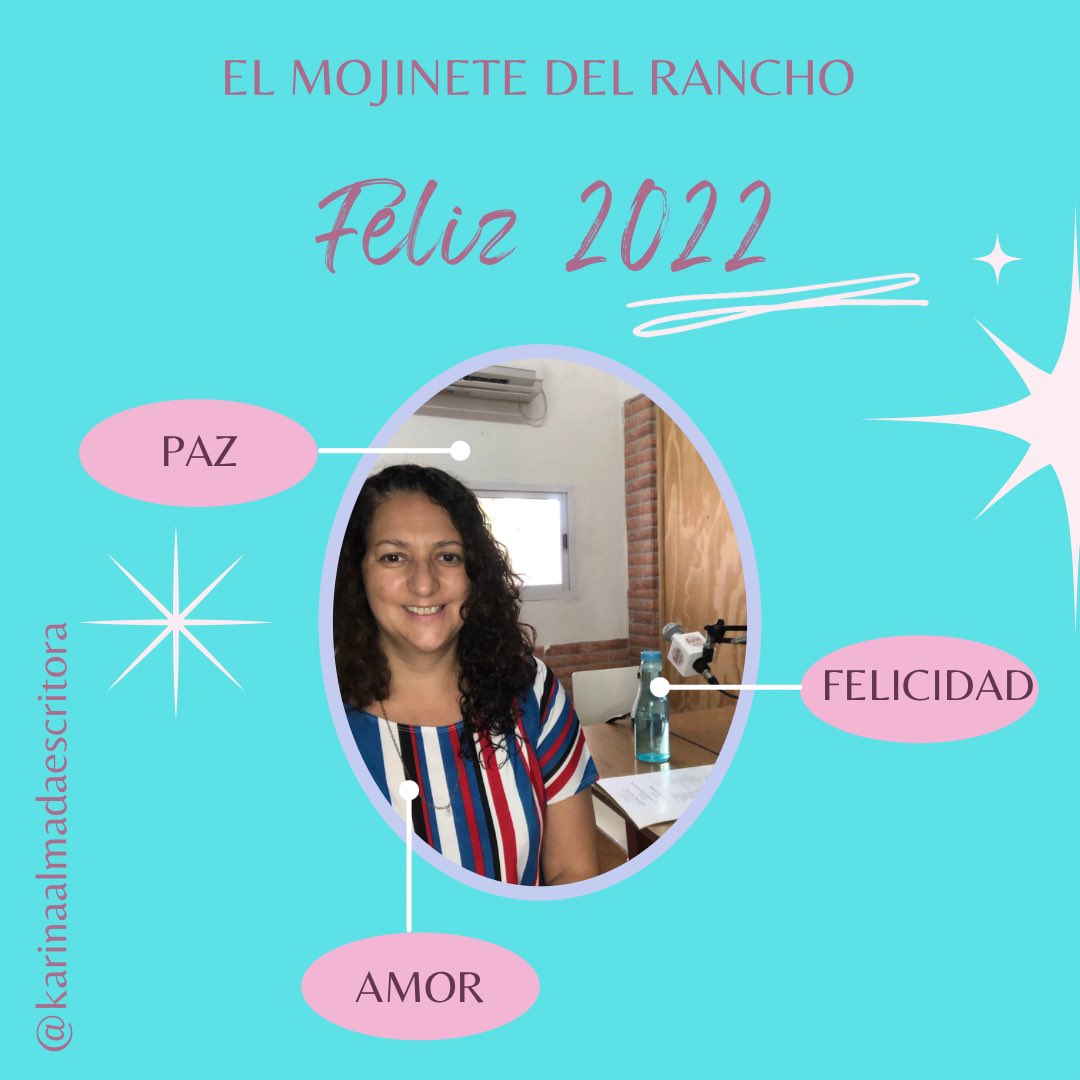kaescritora's tweet photo. Feliz Año!!
Bajando un cambio para tomar impulso y comenzar con nuevos proyectos en 2022.
#elmojinetedelrancho #Radio #programaderadio #karinaalmadaescritora https://t.co/t0cU5g1sSU
