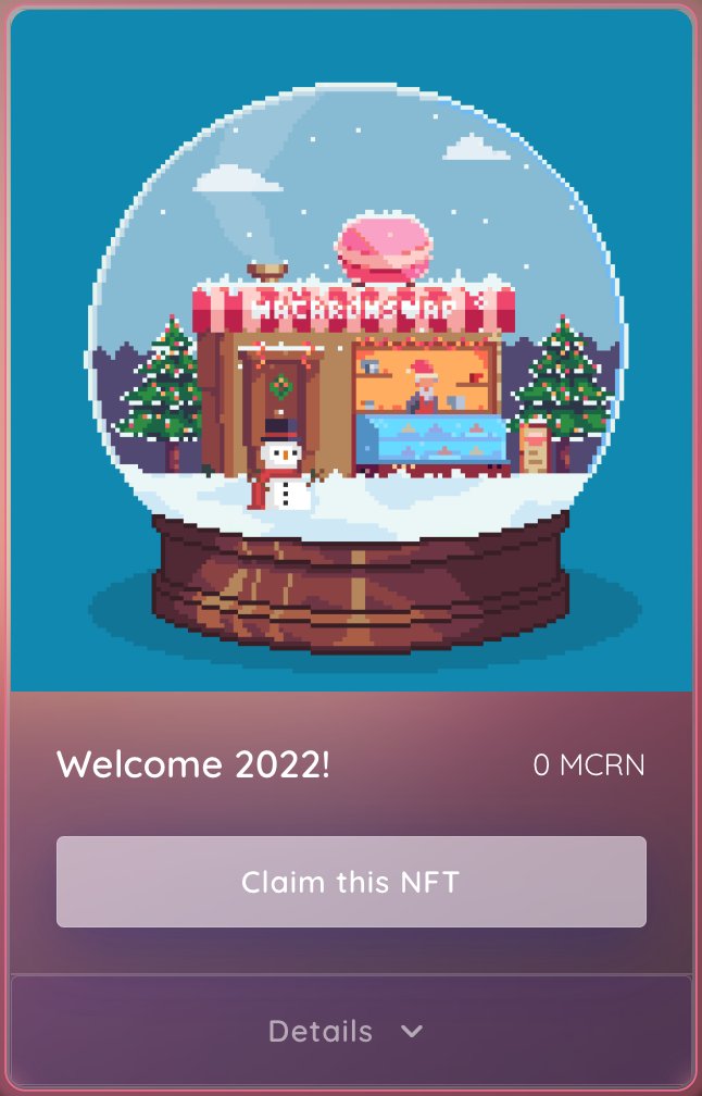 macaronswap's tweet photo. π₯ If you have joined and stayed on #BoxTogether until the draw, you earned Welcome 2022 #NFT. Don't forget to claim!
π https://t.co/vZfMBaK74y
#MacaronSwap #MCRN $MCRN #DeFi #BSC #BUIDL https://t.co/fRJpfQHgDE