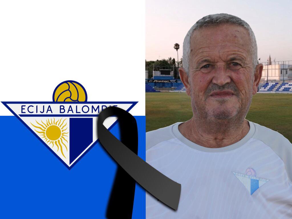Hoy se nos fue Antonio Álvarez Villasanta "Villa" a los 80 años y con él se va parte de la historia del Écija Balompié 🖤💙🤍🖤 D.E.P.