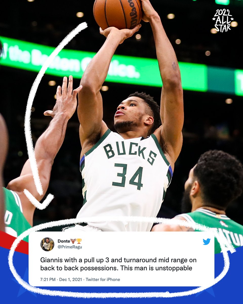 Bucks's tweet photo. Unstoppable.

RT to vote @Giannis_An34 for #NBAAllStar!! https://t.co/rO72BJe5Q1