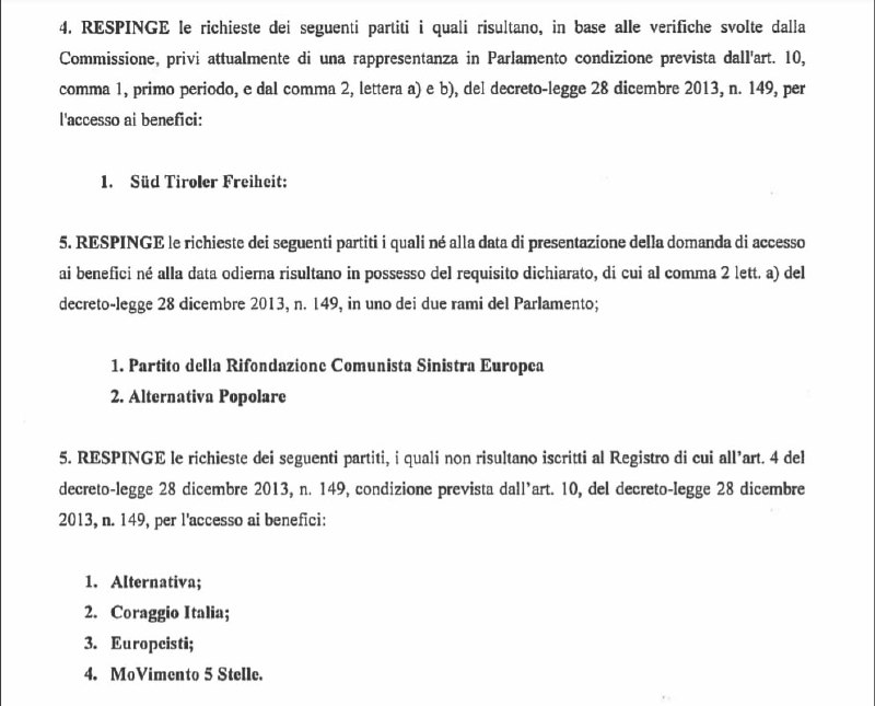 ultimora_pol's tweet photo. La CGSSE (Commissione di Garanzia dello Sciopero nei Servizi pubblici Essenziali) ha negato a #M5S|NI, #Coraggio|Centro-destra, #Alterntiva|Populisti e del gruppo parlamentare "Europeisti" (anche se non esiste più da marzo scorso) la possibilità https://t.co/DX1DqeXbnJ