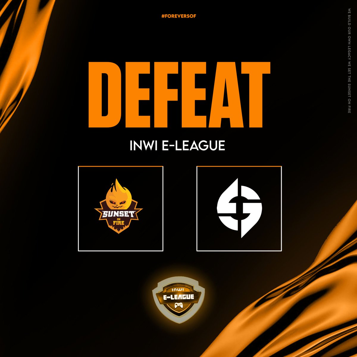 SOF_Esports's tweet photo. Unfortunately, Sunset On Fire lost against GNG in the semi-finals of the INWI E-LEAGUE held by inwi, Moroccan Gaming Evolution, and Hit Radio.
We rely on your support
Wait for the sunset
#Foreversof https://t.co/r1sP1RWrHC