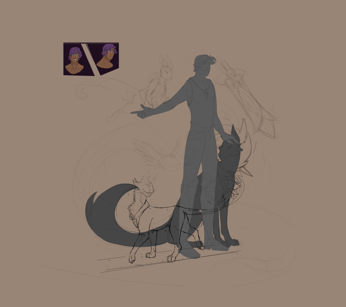 KatjaSwann's tweet photo. Pietro is Dikova and Trevini's future son.  Also I drew him with some of his pokemon team including a mewtwo variant.  More sketches of me trying to figure out what I'm doing. https://t.co/LHzth1eMvn